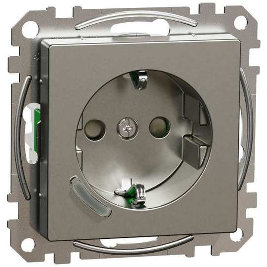 Schneider Electric Wiser WDE004172 Vägguttag 1-vägs, Zigbee Metallisk