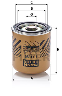 Lufttorkarpatron, kompressorsystem MANN-FILTER TB 1396 x