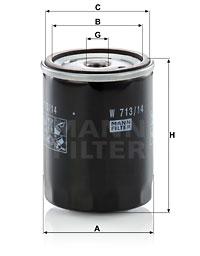 Oljefilter MANN-FILTER W 713/14