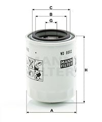Oljefilter MANN-FILTER WD 8002