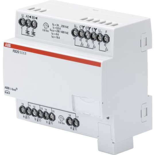 ABB 2CDG110210R0011 Fan Coil-kontroller 3-steg, 2 st ventil för motorutgångar Manuell omkopplare: Nej