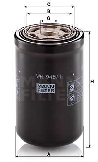 Filter, drifthydraulik MANN-FILTER WH 945/4