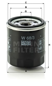 Oljefilter MANN-FILTER W 68/3