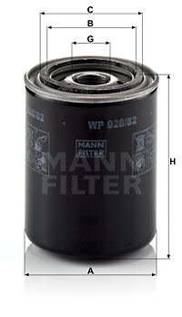 Oljefilter MANN-FILTER WP 928/82