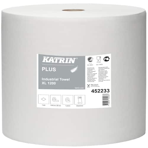 KATRIN Industritorkrulle Plus XL 1200 1-lager, 320 mm, vit