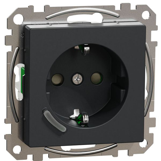 Schneider Electric Wiser WDE003172 Vägguttag 1-vägs, Zigbee Antracitgrå
