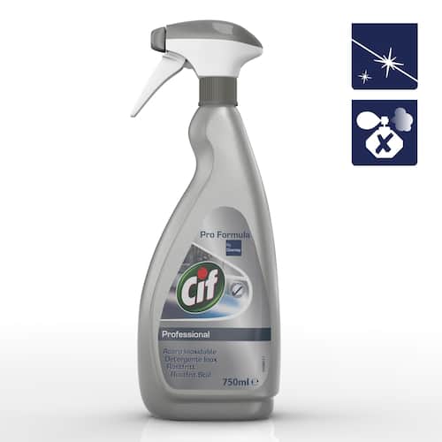 Cif Rengöringsmedel för rostfritt stål och glas, professionellt, flytande, blått, 750ml