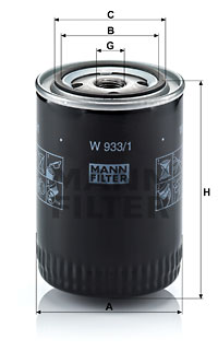 Oljefilter MANN-FILTER W 933/1
