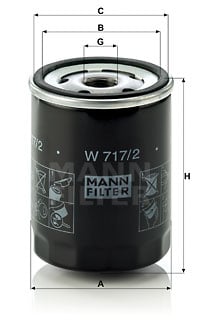 Oljefilter MANN-FILTER W 717/2