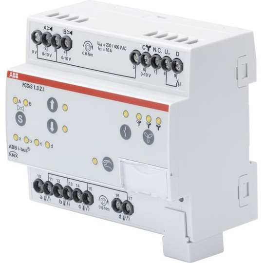 ABB 2CDG110215R0011 Fan Coil-kontroller 0-10V 2 st 0-10V motorventil Manuell omkopplare: Ja