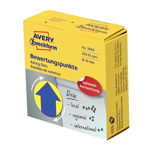 Avery Etikett ARROW BLUE/YELLOW