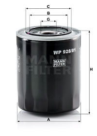 Oljefilter MANN-FILTER WP 928/81