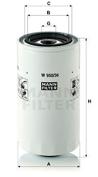 Oljefilter MANN-FILTER W 950/36