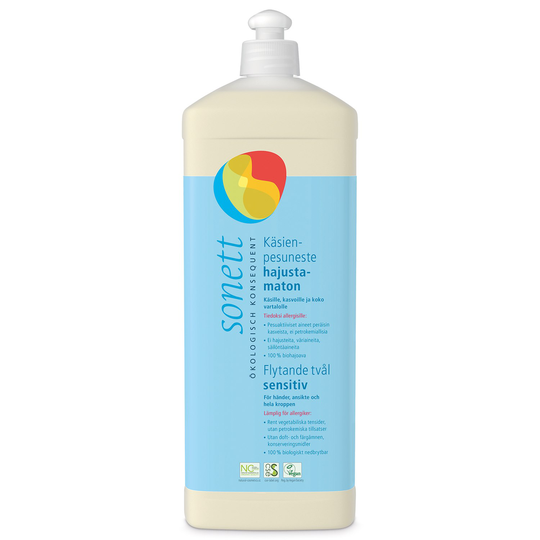 Sonett Ekologisk Flytande Tvål Sensitive 1 L (Refill)