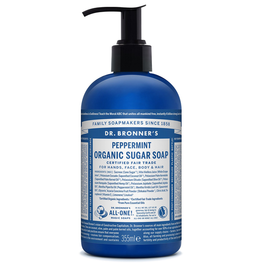 Dr. Bronner’s Organic Sugar Soap Peppermint, 355 ml