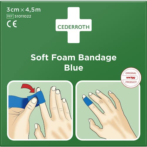 Cederroth Plåster Soft Foam blå 3cmx4,5m
