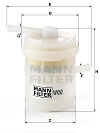 Bränslefilter MANN-FILTER WK 52