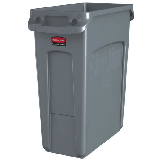 Rubbermaid Slim Jim Avfallsbehållare 60 l, grå