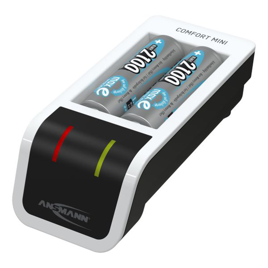 Ansmann 1001-0091-01 Batteriladdare NiMH/NiCD, Comfort Mini + 2× AA 2100mAh