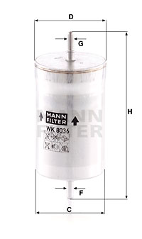 Bränslefilter MANN-FILTER WK 8036