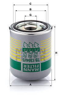 Lufttorkarpatron, kompressorsystem MANN-FILTER TB 1394/5 x
