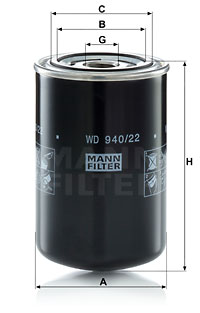 Filter, drifthydraulik MANN-FILTER WD 940/22