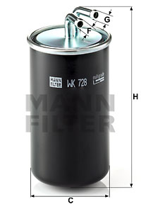 Bränslefilter MANN-FILTER WK 728