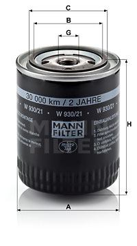 Oljefilter MANN-FILTER W 930/21