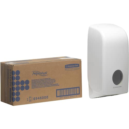 Aquarius (Kimberly-Clark) Dispenser för toalettpapper, vitt, 169 x 123 x 338mm