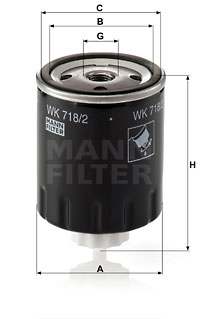 Bränslefilter MANN-FILTER WK 718/2