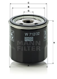 Oljefilter MANN-FILTER W 712/32