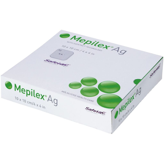Mepilex Ag skumförband 10 x 10 cm, 5 st