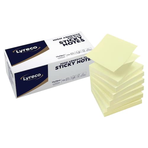 Lyreco PREMIUM Notes zigzag 75x75 gul