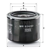 Oljefilter MANN-FILTER WP 914/80
