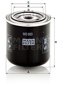 Filter, drifthydraulik MANN-FILTER WD 920