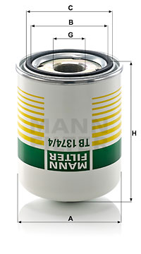 Lufttorkarpatron, kompressorsystem MANN-FILTER TB 1374/4 x