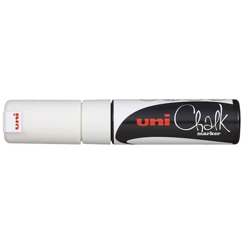 Uni-Ball Märkpenna Chalk marker, griffelpenna PWE-8K, icke-permanent, 8 mm, vit