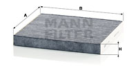 Kupéfilter MANN-FILTER CUK 2362