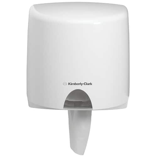 Aquarius (Kimberly-Clark) Dispenser för rengöringsservetter, centrummatad rulle, plast, vit