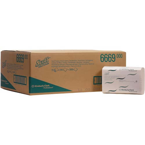 Scott® Pappershandduk Xtra medium 1-lager, 240 ark, kedjevikt, 200 mm, vit
