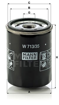 Oljefilter MANN-FILTER W 713/35