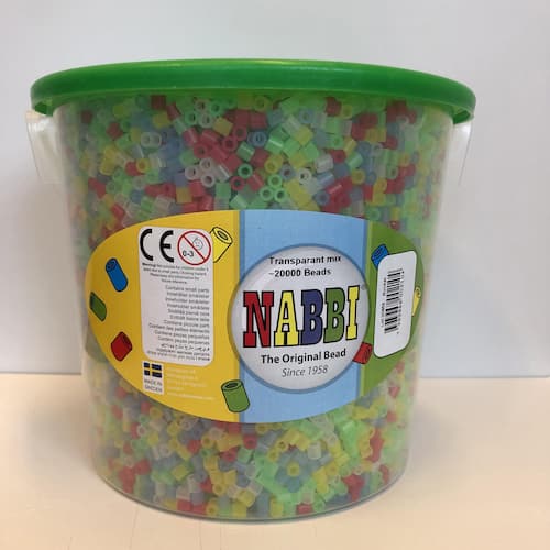 Nabbipärlor transparenta mixade färger