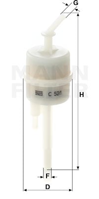 Filter, avluftning bränslebehållare MANN-FILTER C 52/1