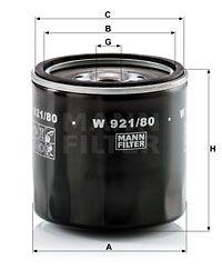 Oljefilter MANN-FILTER W 921/80
