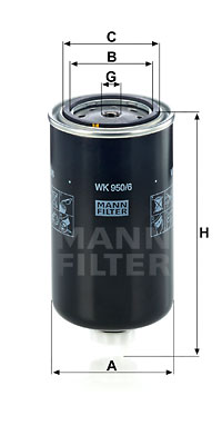 Bränslefilter MANN-FILTER WK 950/6