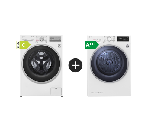 Lg W4wv408s1we + Fdrc308n1w9 Kombinerad Tvätt/tork - Vit