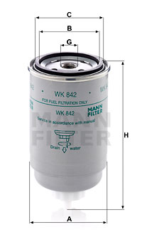 Bränslefilter MANN-FILTER WK 842