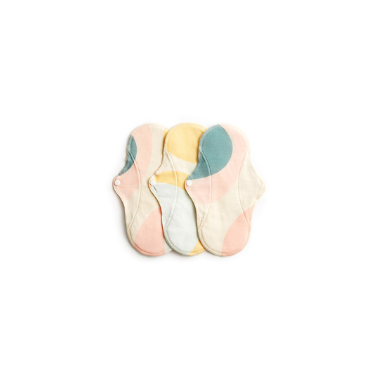 Imse Ekologiska Tygbindor Active Dag/normal, 3-pack Pastel Hoop