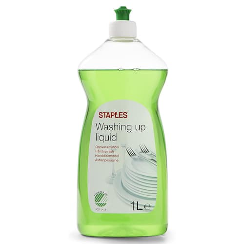 Staples Handdiskmedel flytande, citrus, grönt, 1 L, öppnas med ett tryck