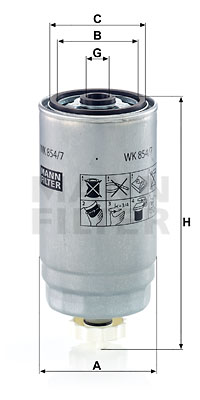 Bränslefilter MANN-FILTER WK 854/7
